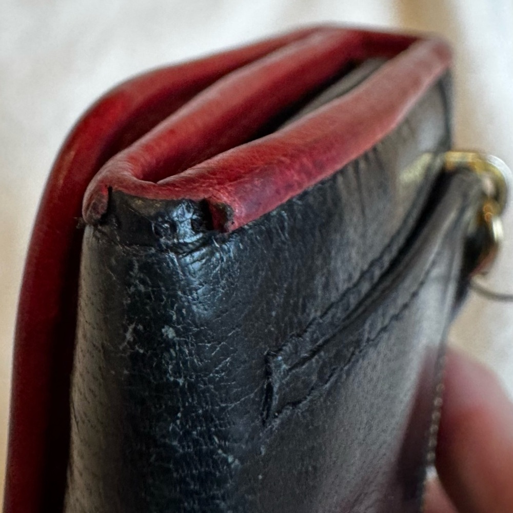 Prada Lips Wallet Black Red Leather Continental Zip Clutch - Picture 12 of 12